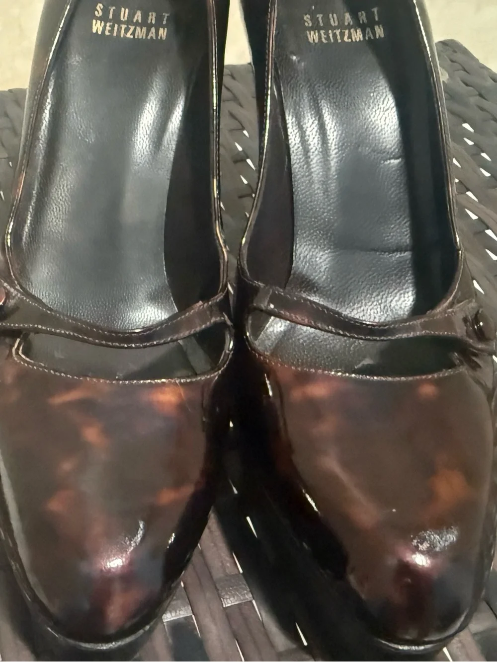 Women’s Tortoiseshell Patent Platform Pumps - Brown Stuart Weitzman size 6.5